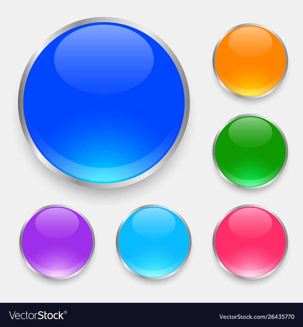 Glossy Shiny Button Set