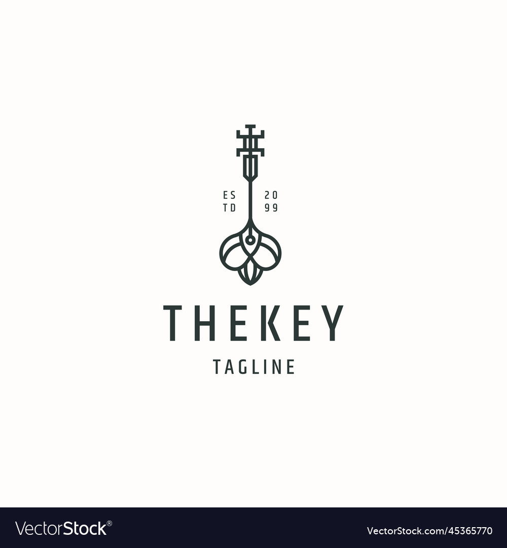 Key logo icon design template flat