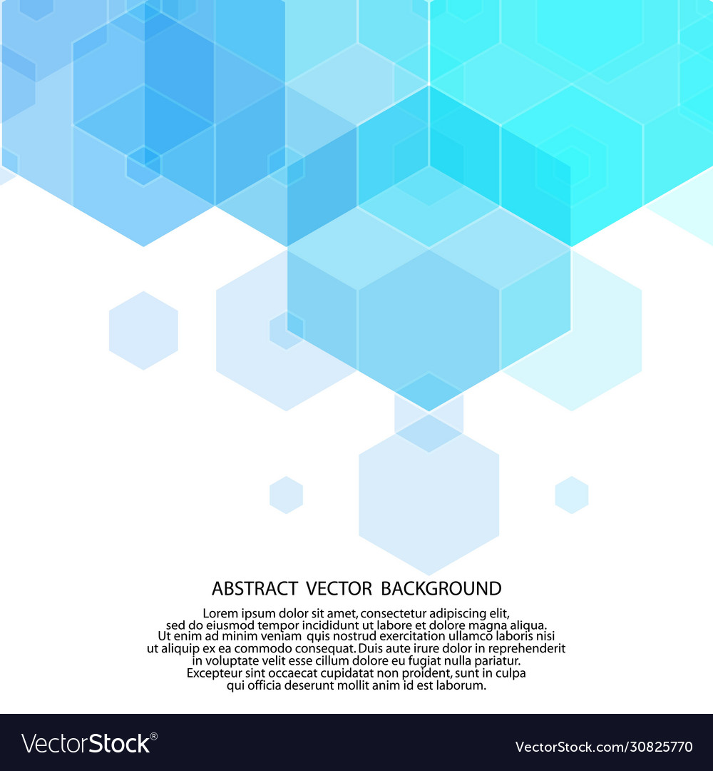 Light blue layout with hexagonal shapes glitter vector image Light blue layout with hexagonal shapes glitter