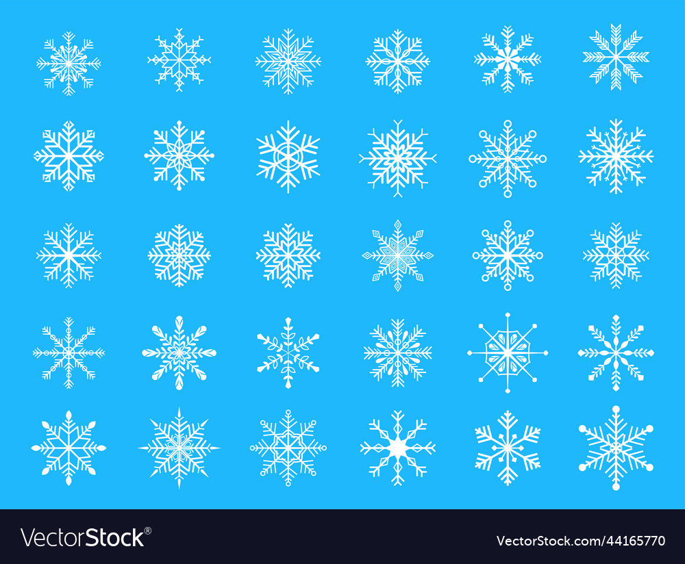 Mega set of decorative snowflake element