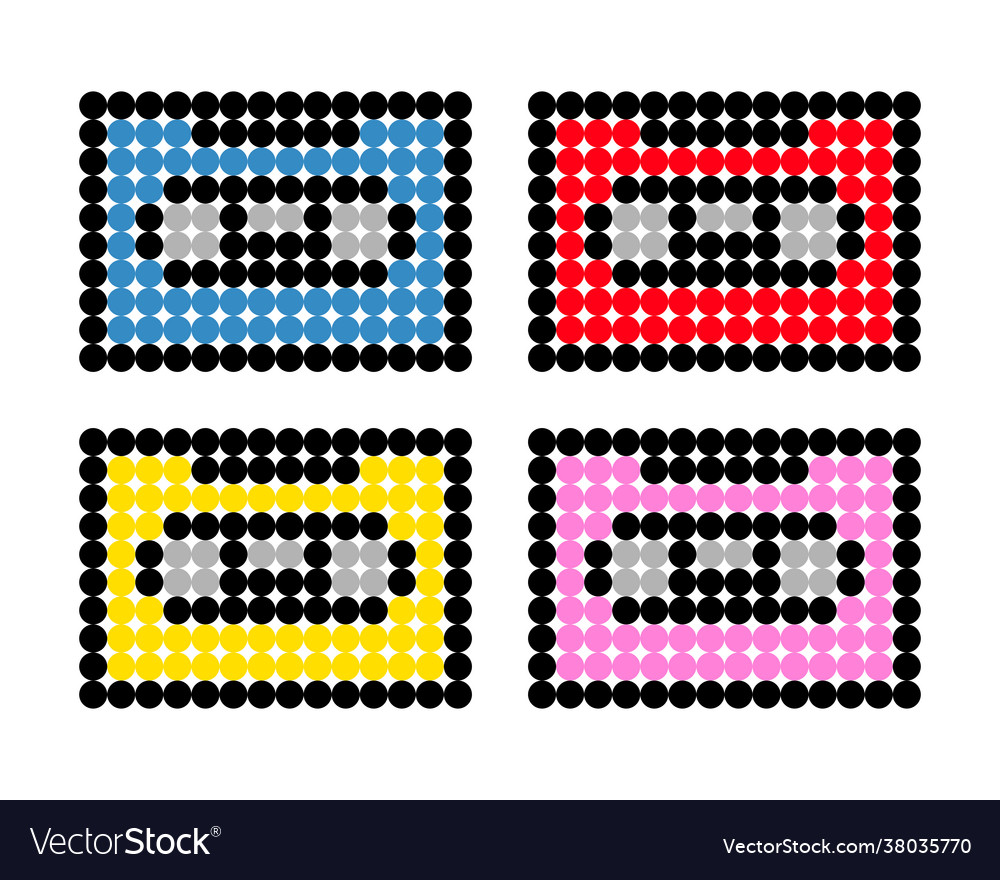 Music cassette pattern dots pixel image vector image Music cassette pattern dots pixel image
