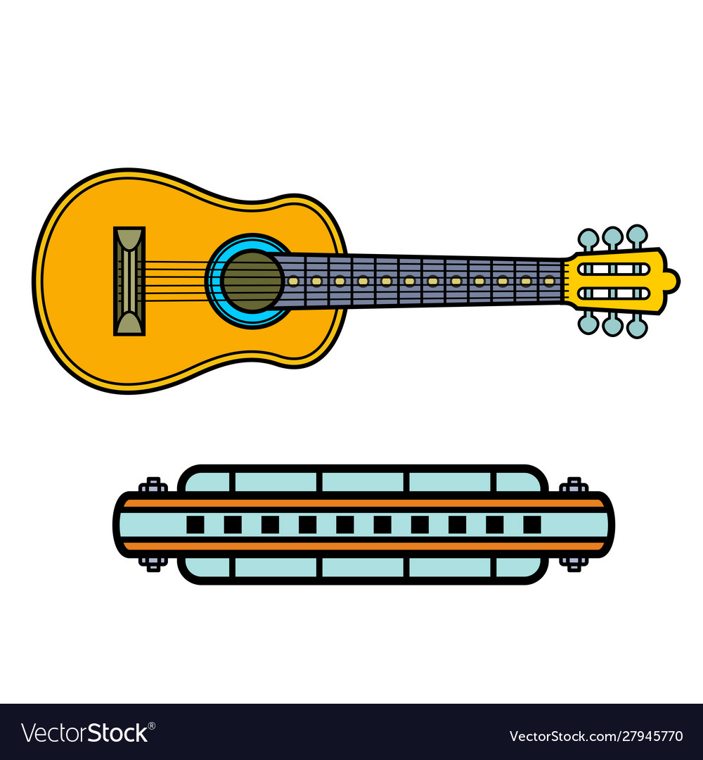 Music instruments colorful background