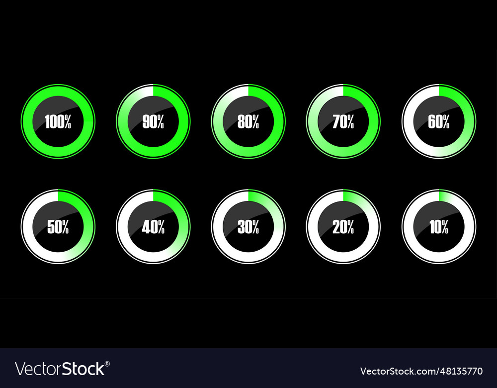 Set of circular progress bar icons timer icon vector image Set of circular progress bar icons timer icon