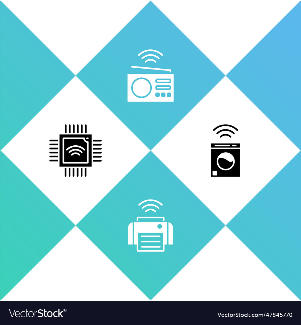 Set processor with microcircuits cpu smart vector image Set processor with microcircuits cpu smart
