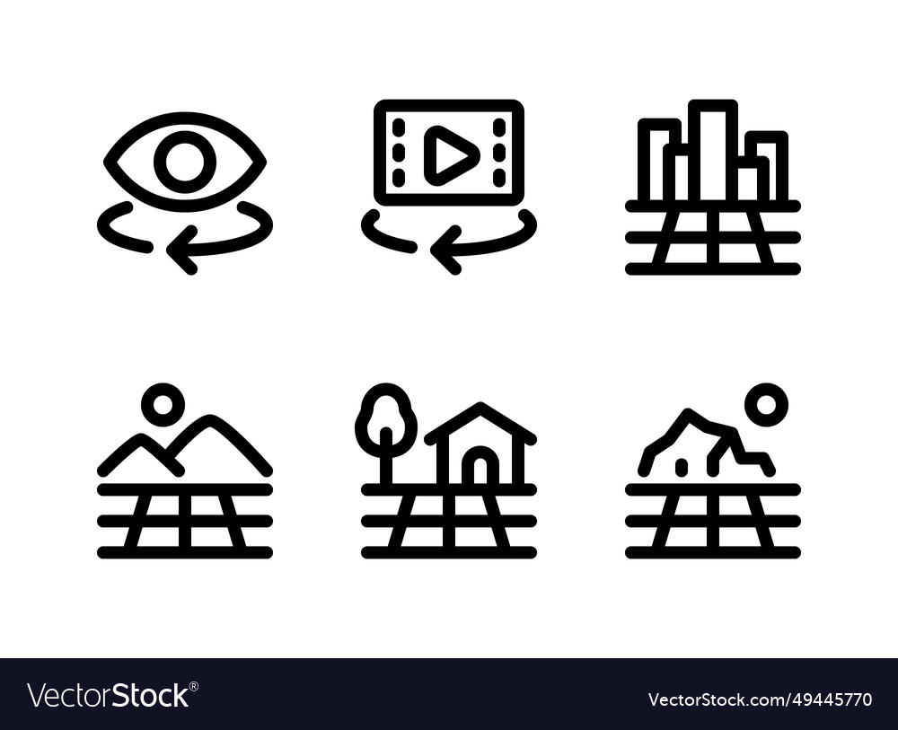 Simple set of virtual reality line icons