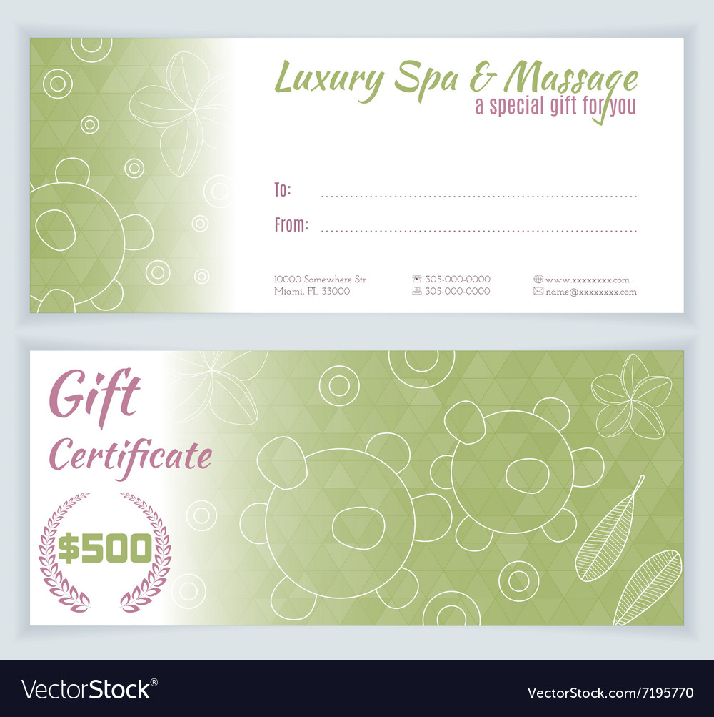 massage gift certificates templates