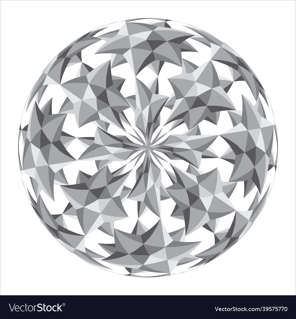 Sphere with a pyramid pattern along the surface