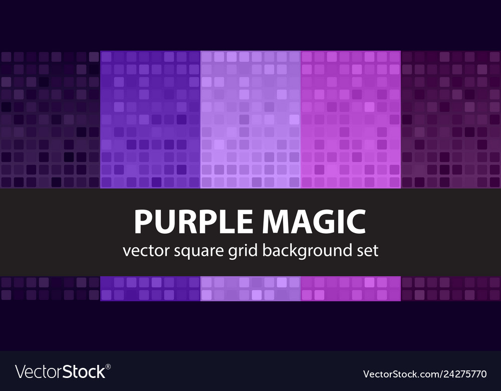 Square pattern set purple magic seamless tile