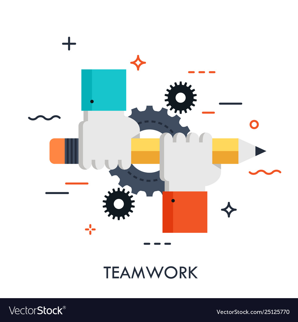 Teamwork flat concept Royalty Free Vector Image