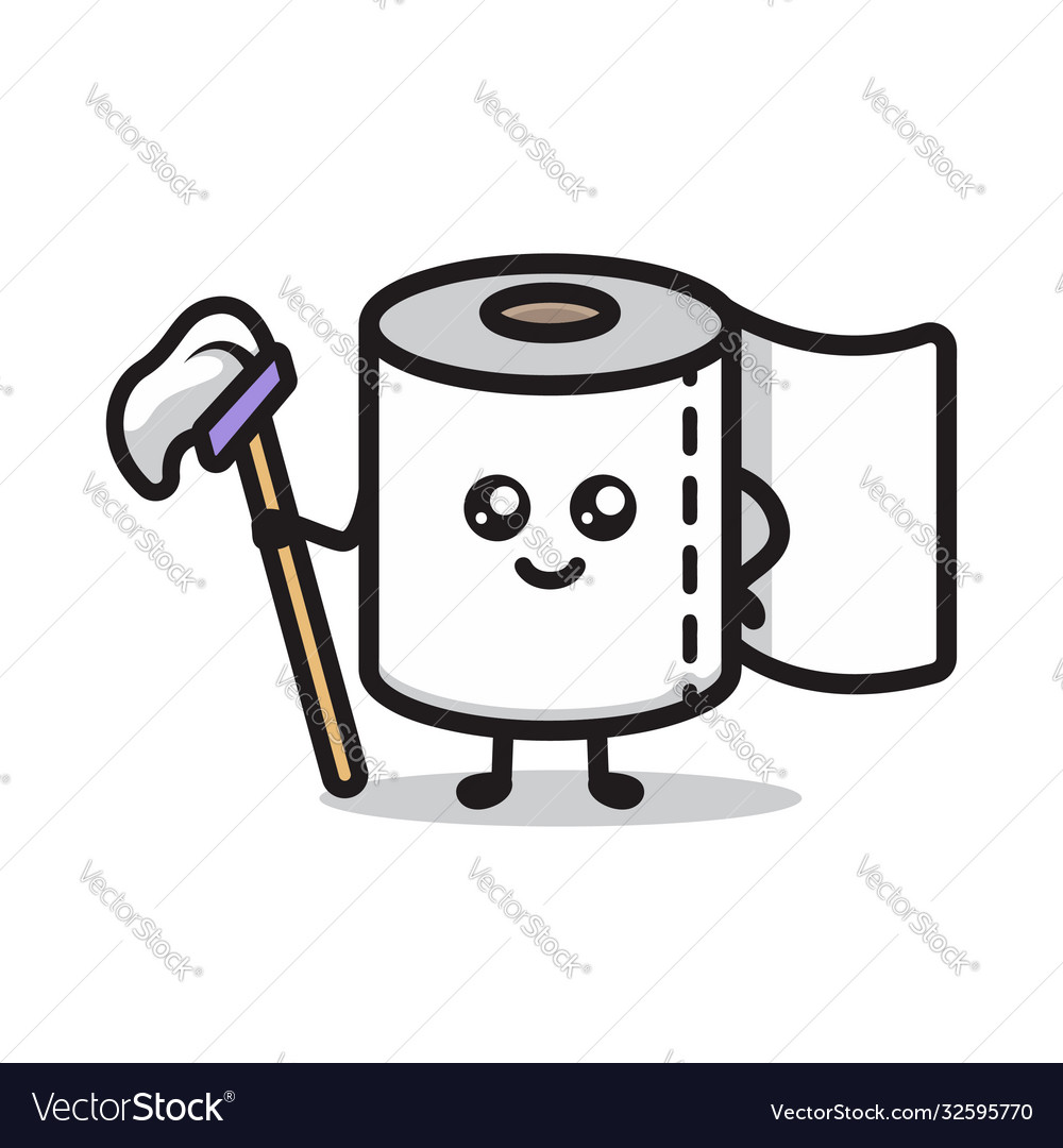 Toilet paper cute mascot design