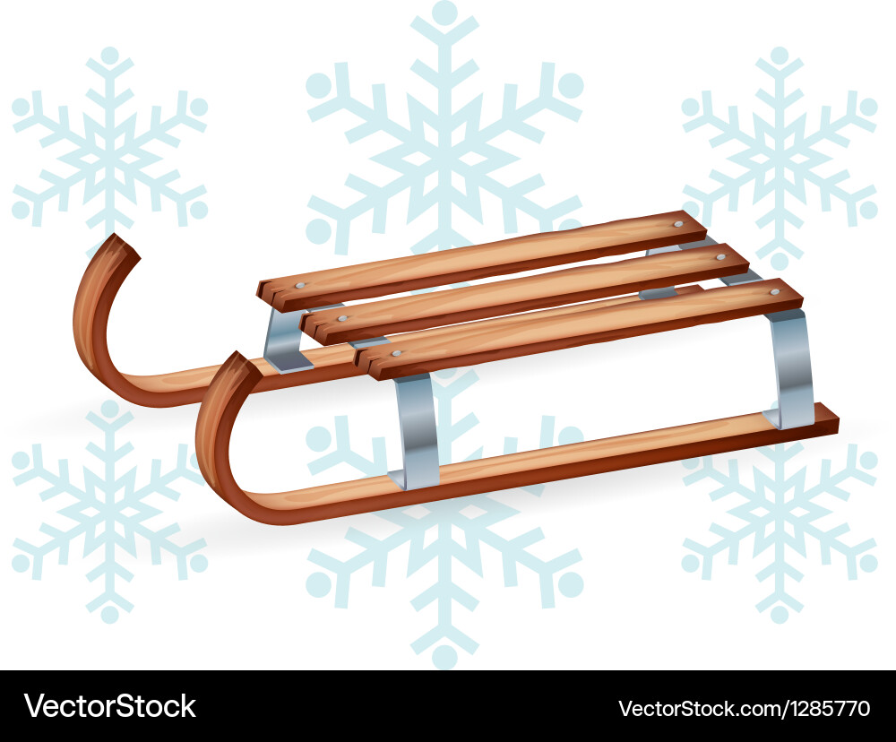 Vintage wooden sled Royalty Free Vector Image - VectorStock