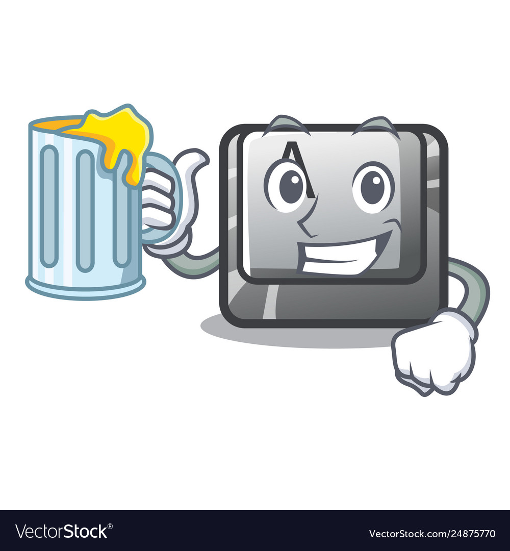 With juice button a on character vector image With juice button a on character