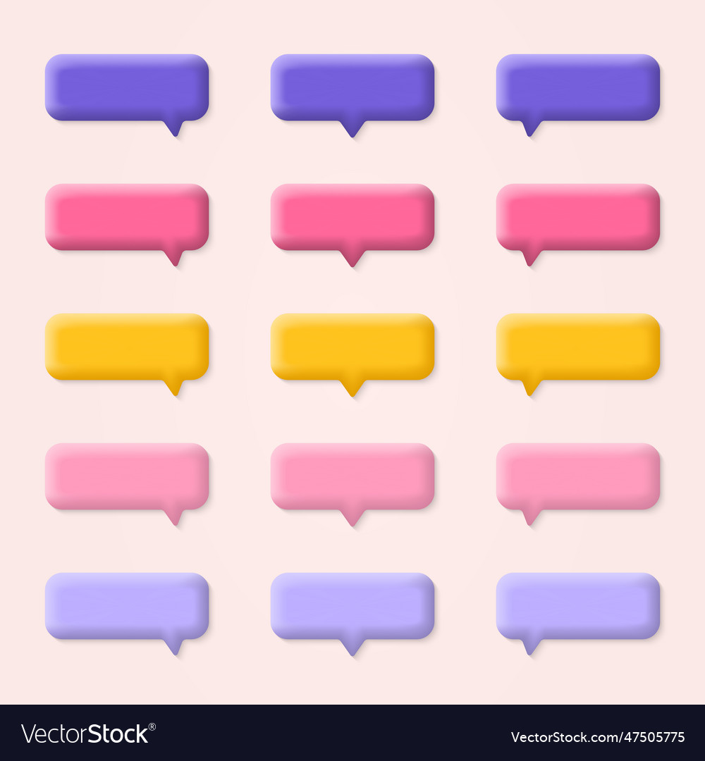 3d speech bubble icon set chat box collection