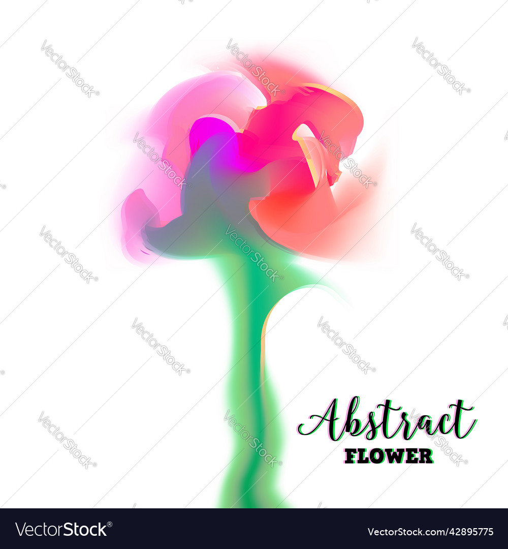 Abstract glitch flower with distorted petal Vector Image