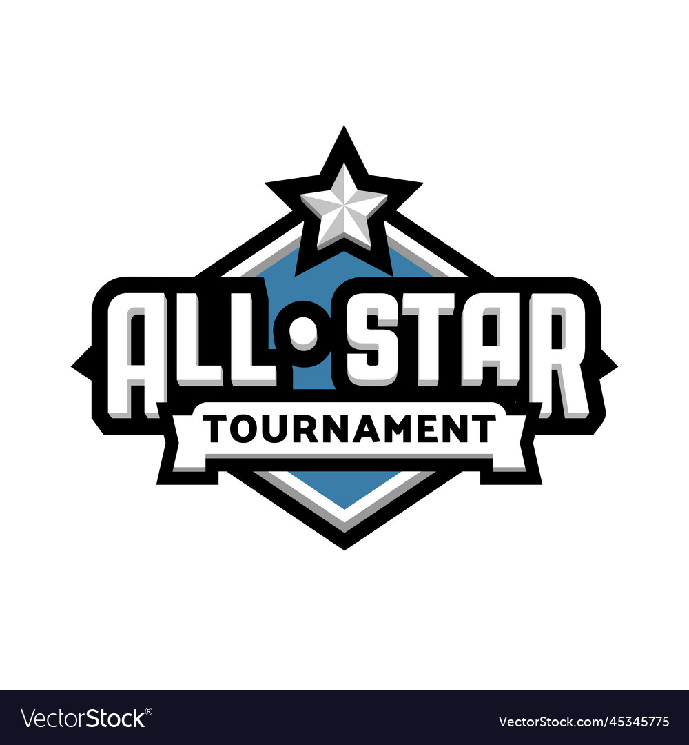 All stars game logo emblem Royalty Free Vector Image