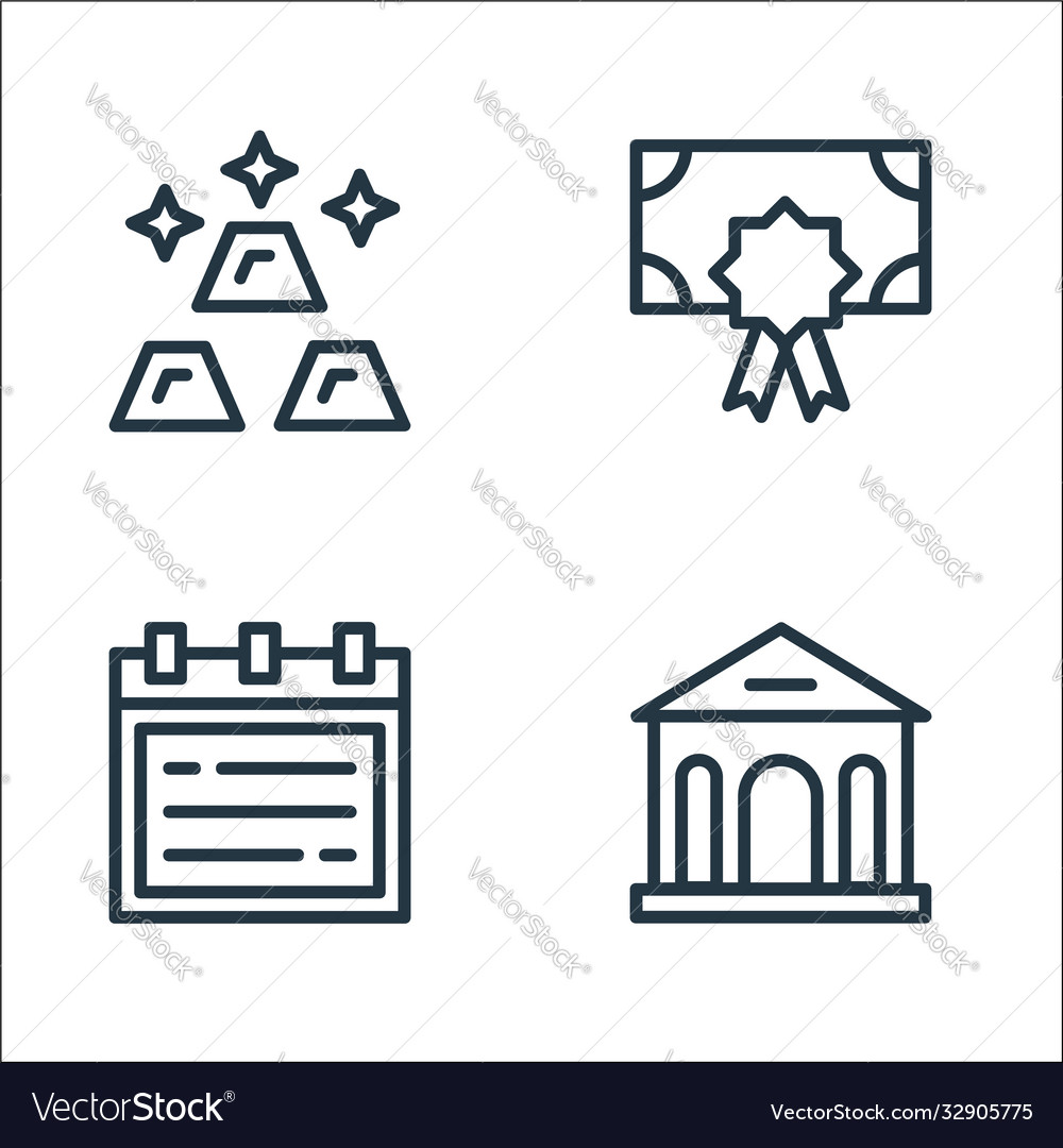Banking and finance line icons linear set quality