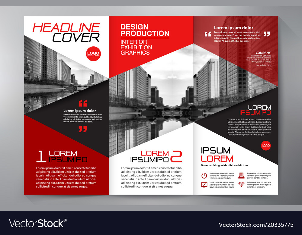 Brochure 3 Fold Flyer Design A4 Template Vector Image 1280