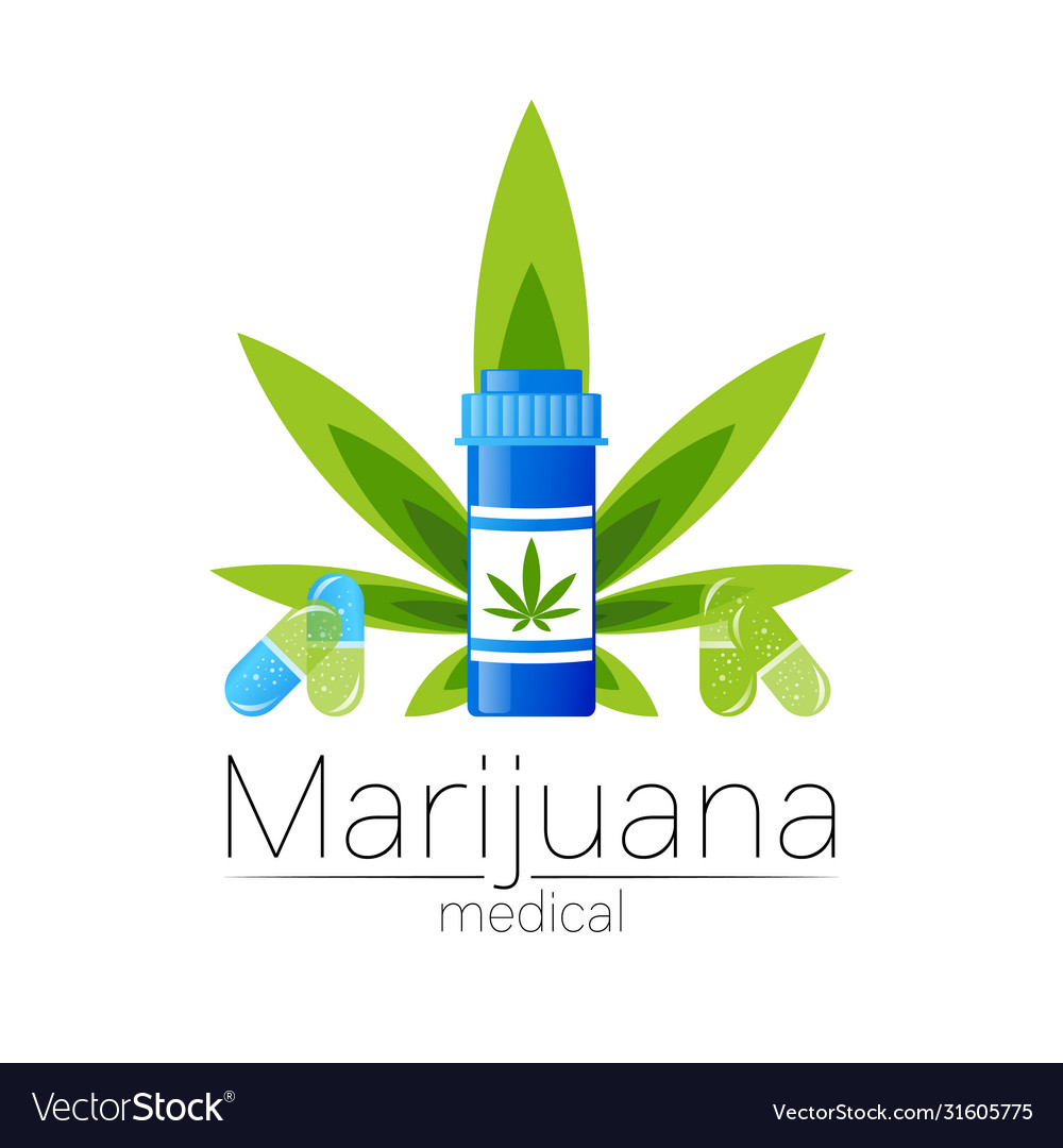 Cannabis logotype for medicine and doctor