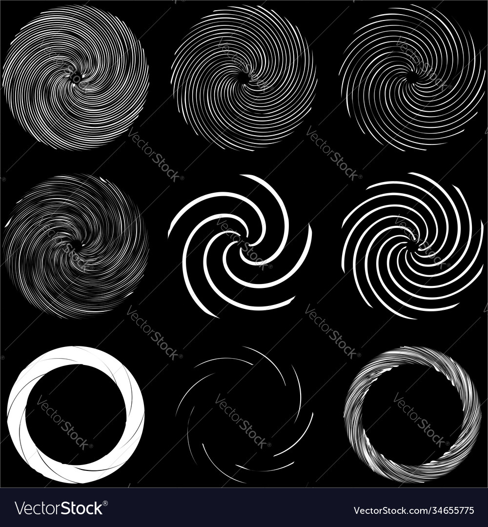 Circular spiral swirl twirl design element Vector Image Circular spiral swirl twirl design element