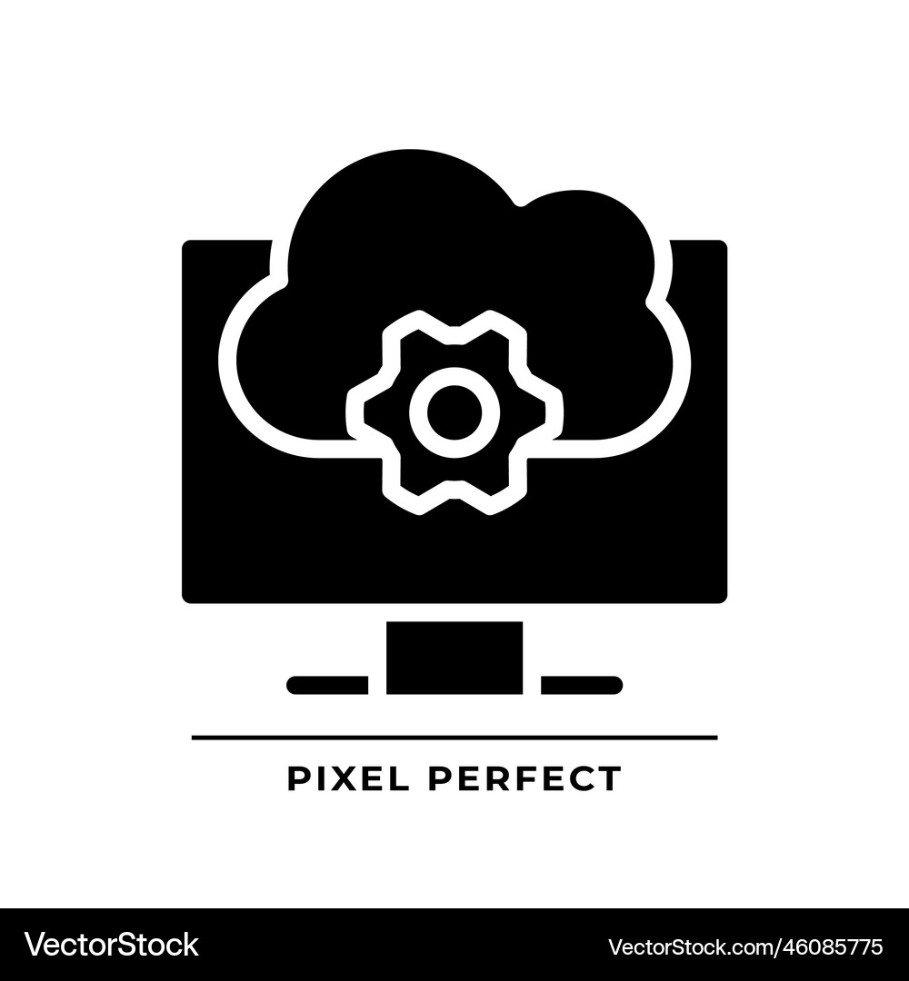 Cloud based software black glyph icon Royalty Free Vector