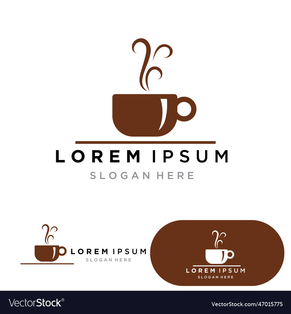 Coffee cup logo template icon design Royalty Free Vector