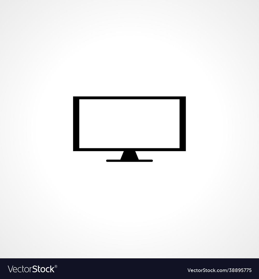 Computer monitor simple isolated web icon