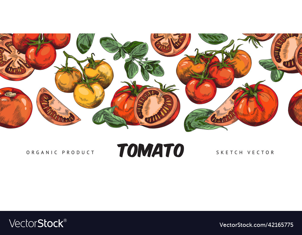 Endless background with red and yellow tomatoes