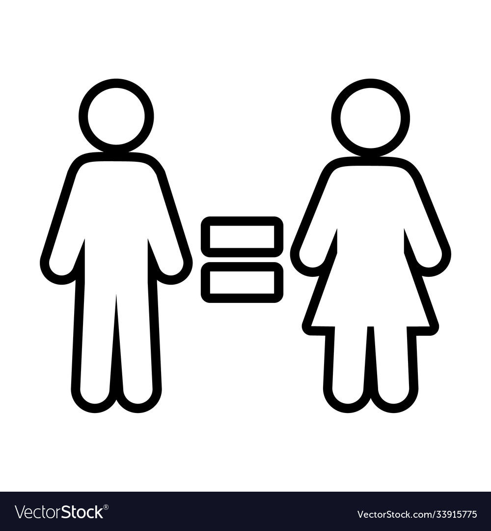 Human Rights Concept Gender Equality Symbol Line Vector Image