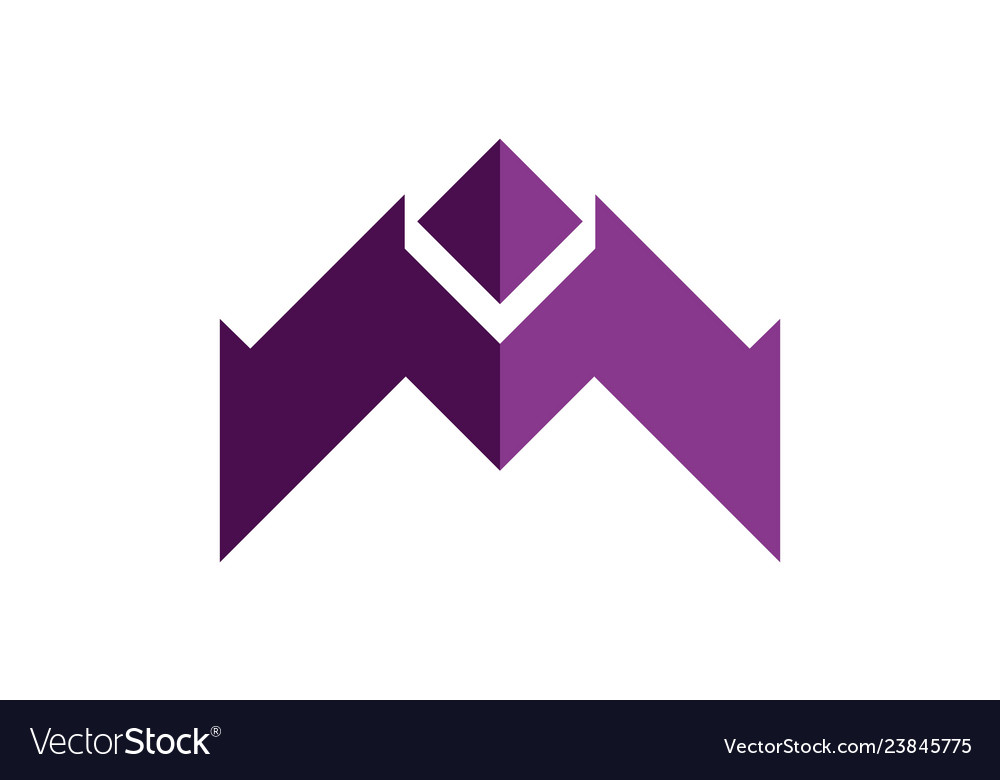 Letter m up arrow logo icon