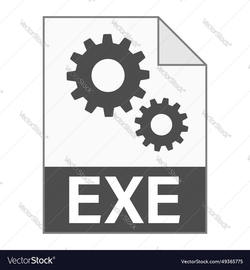 Modern flat design of exe file icon for web