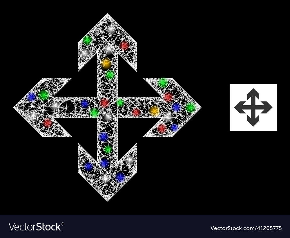 Net mesh expand arrows icon with colorful