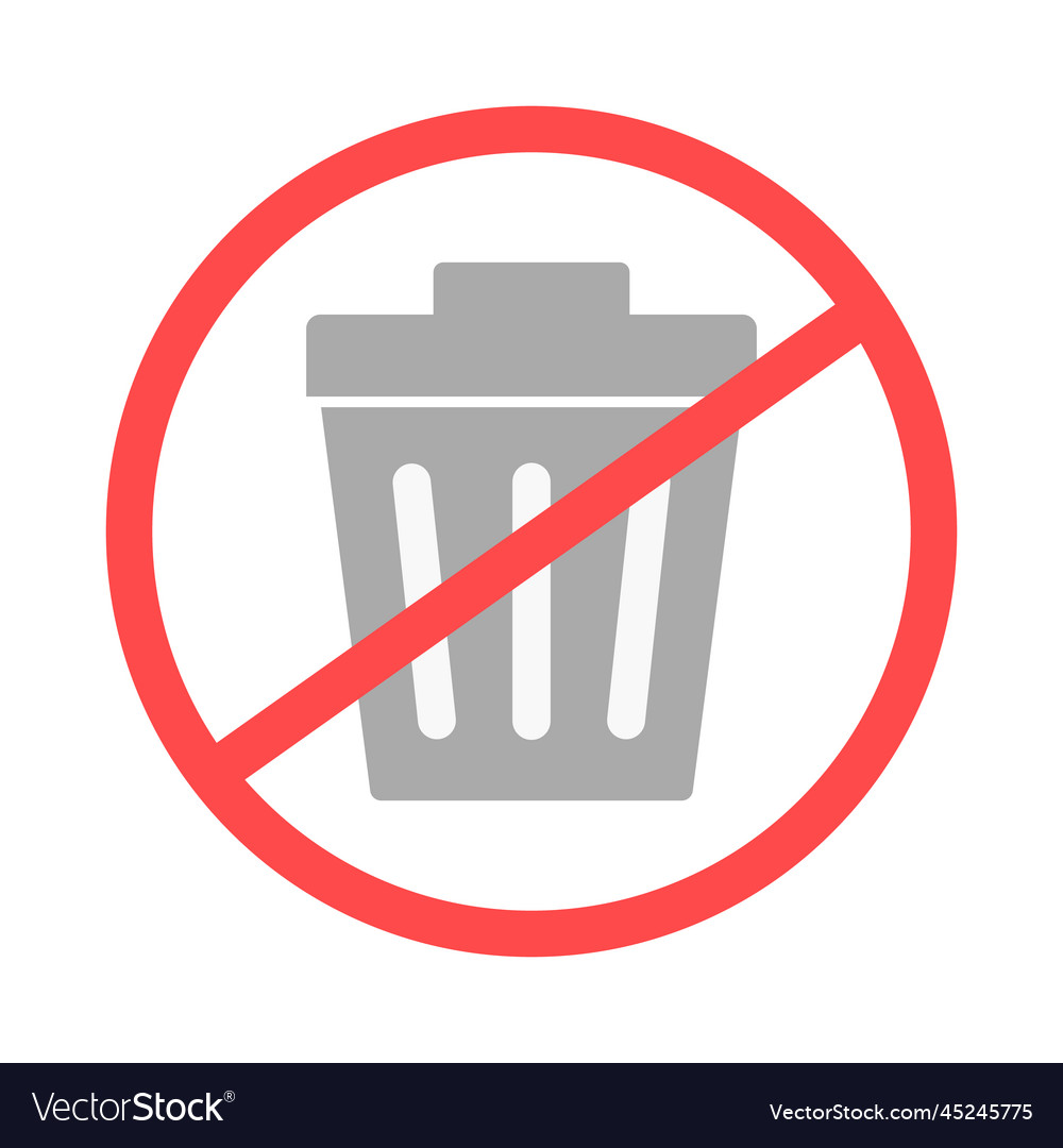 No dumping of trash in can
