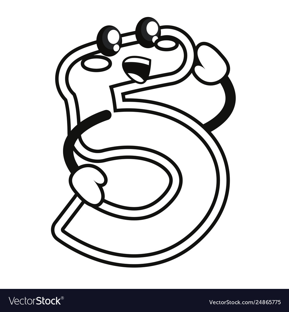 Number cartoon on white background