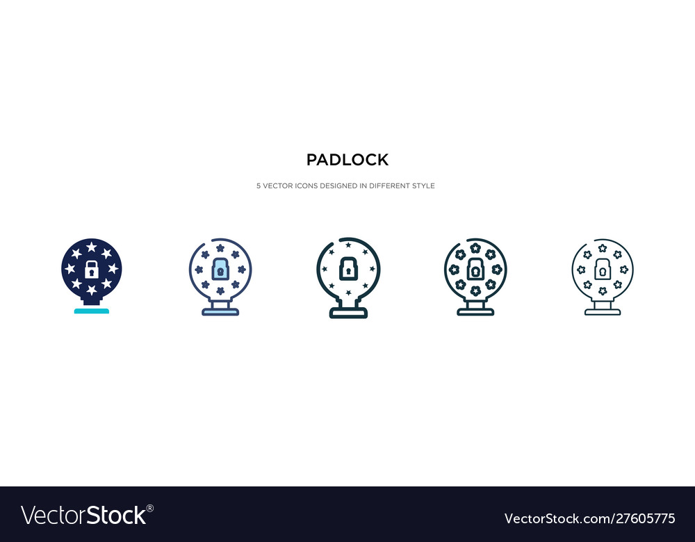 Padlock icon in different style two colored