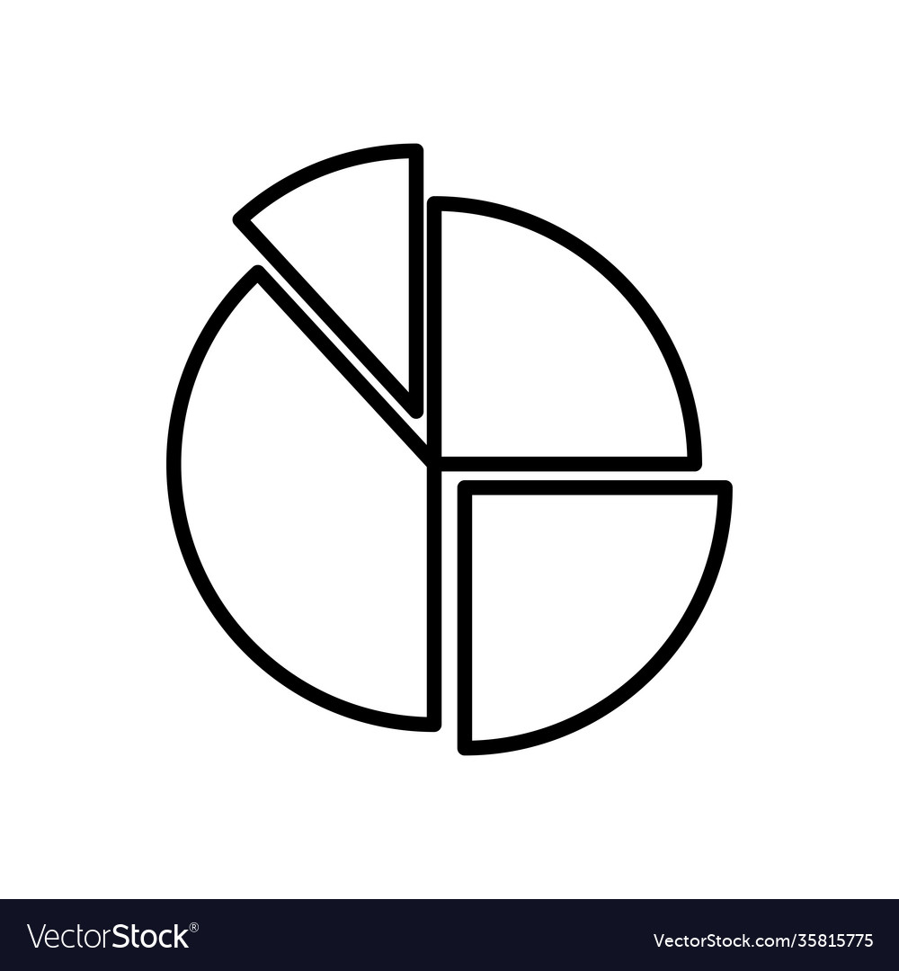 Pie chart graph icon line style