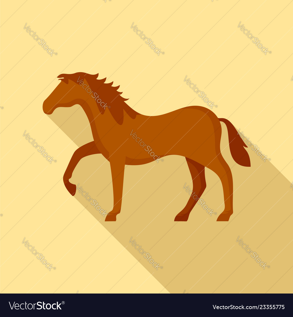 Riding horse icon flat style Royalty Free Vector Image