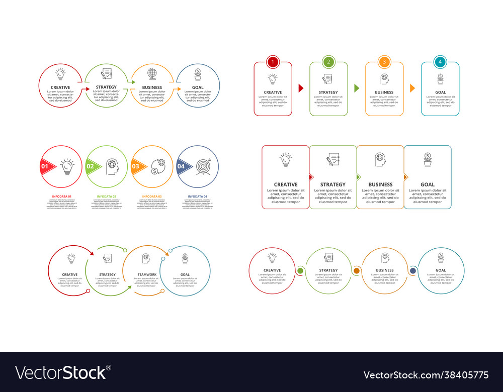 Set 6 business data visualization process chart