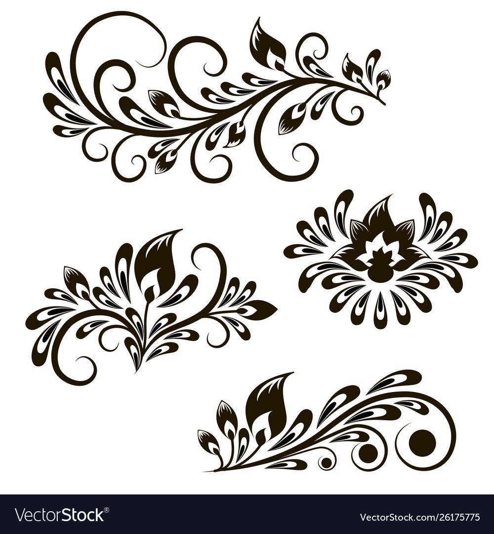 Set decorative vintage elements Royalty Free Vector Image