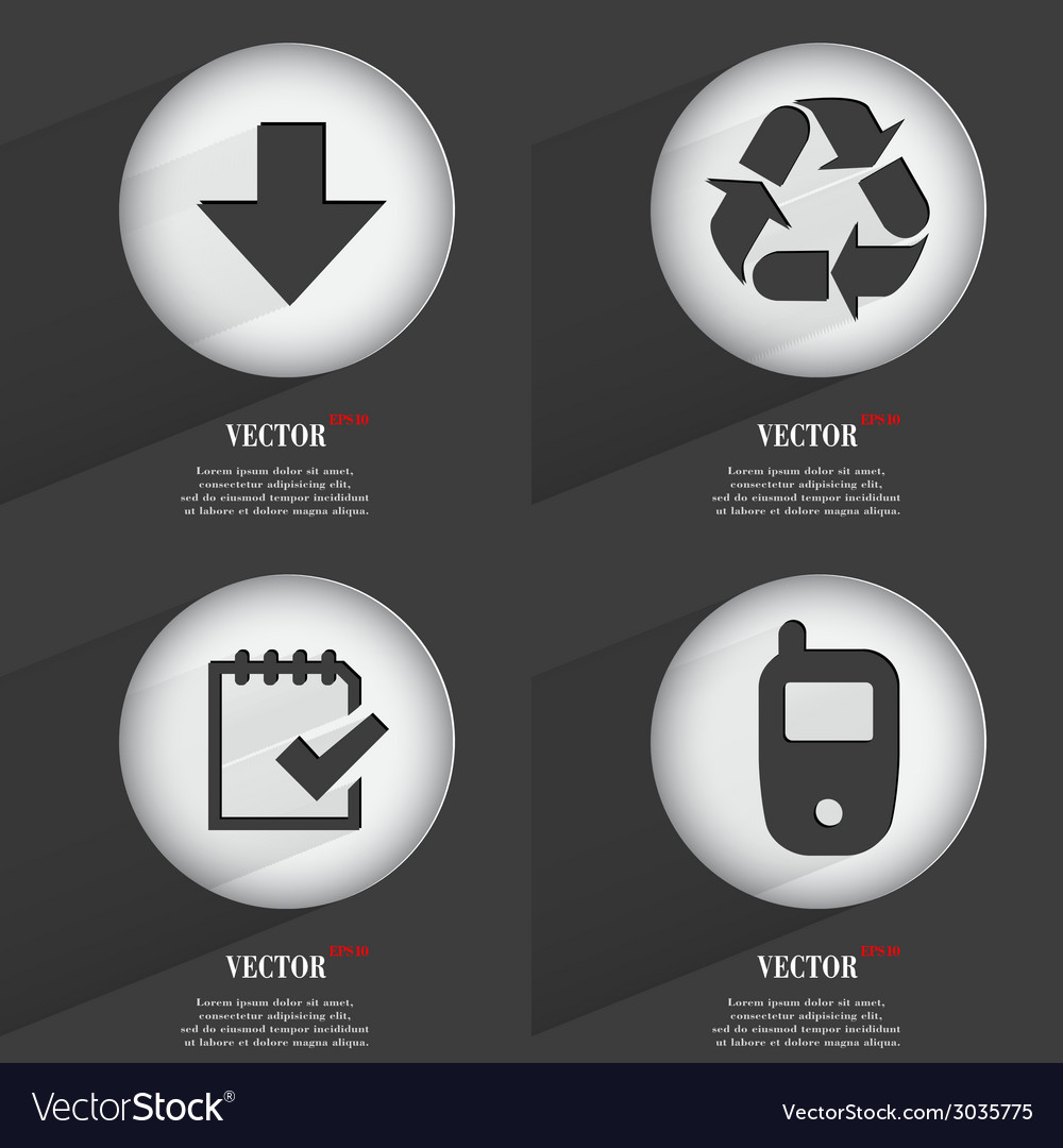 Set von einfarbigen Web-Tasten flaches Design einfach