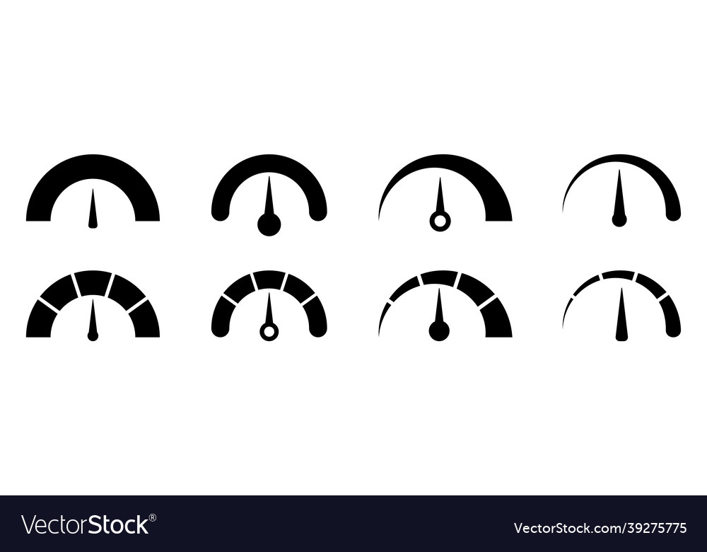 Speedometer icon set performance indicator