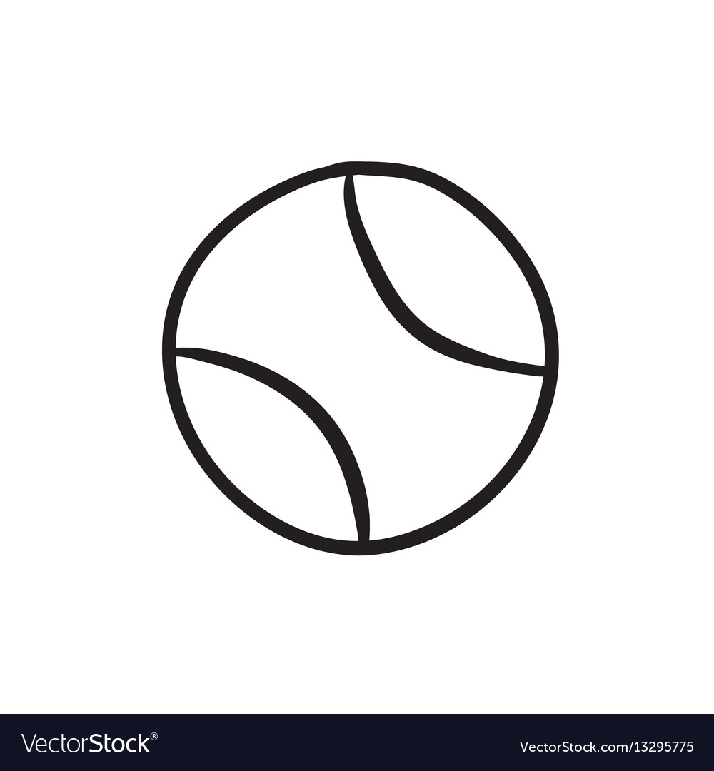 Tennis ball sketch icon Royalty Free Vector Image