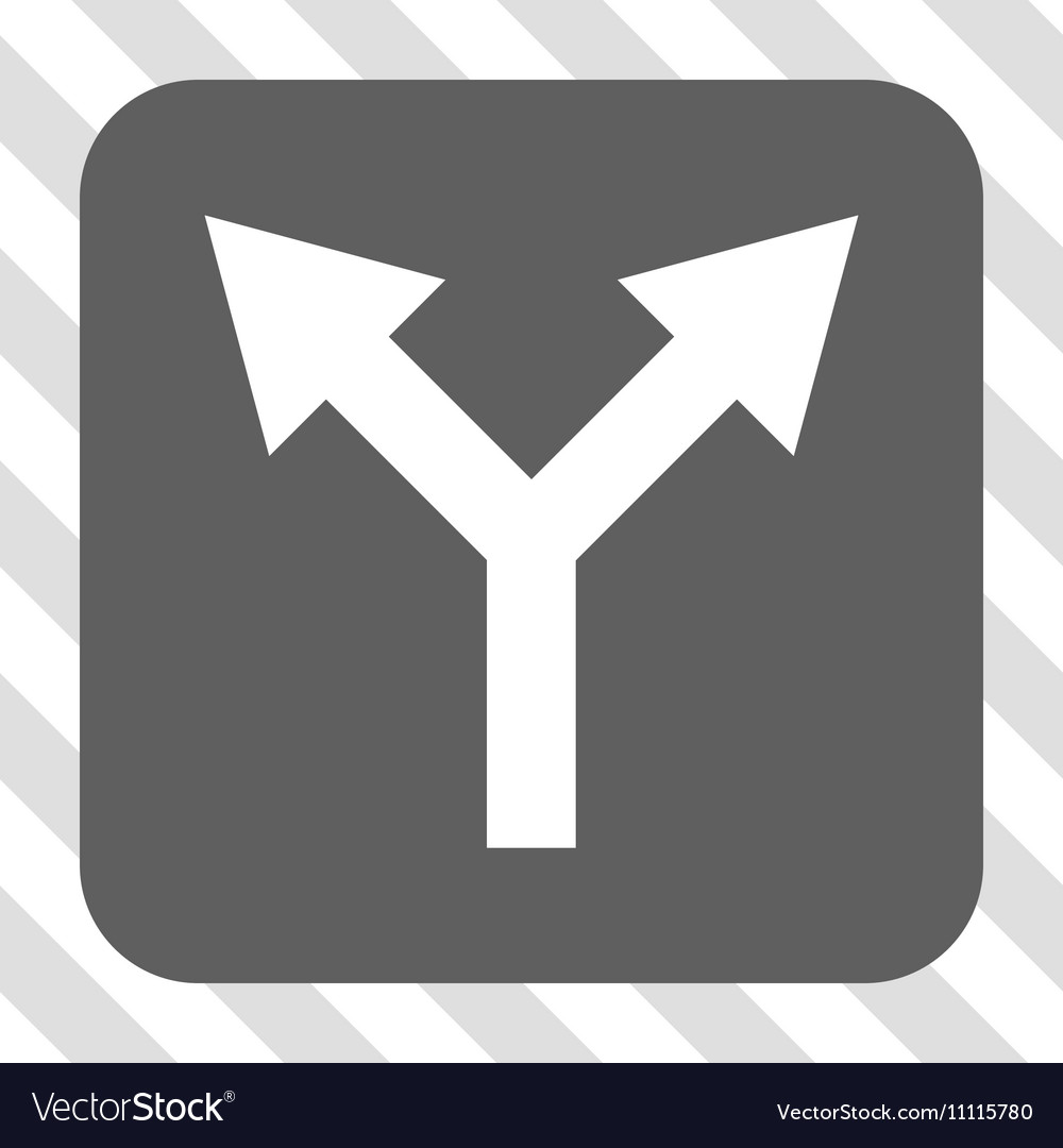 Bifurcation arrow up rounded square button