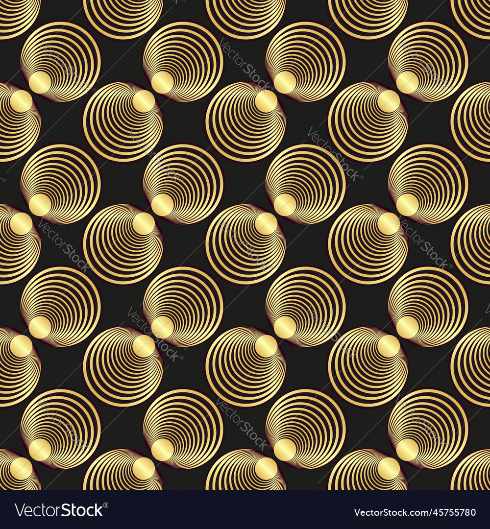 Black seamless pattern with vintage gradient rings