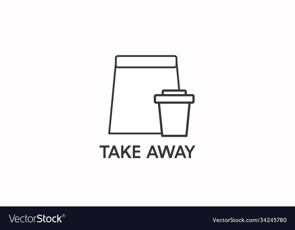 Coffee take away icon or sign Royalty Free Vector Image