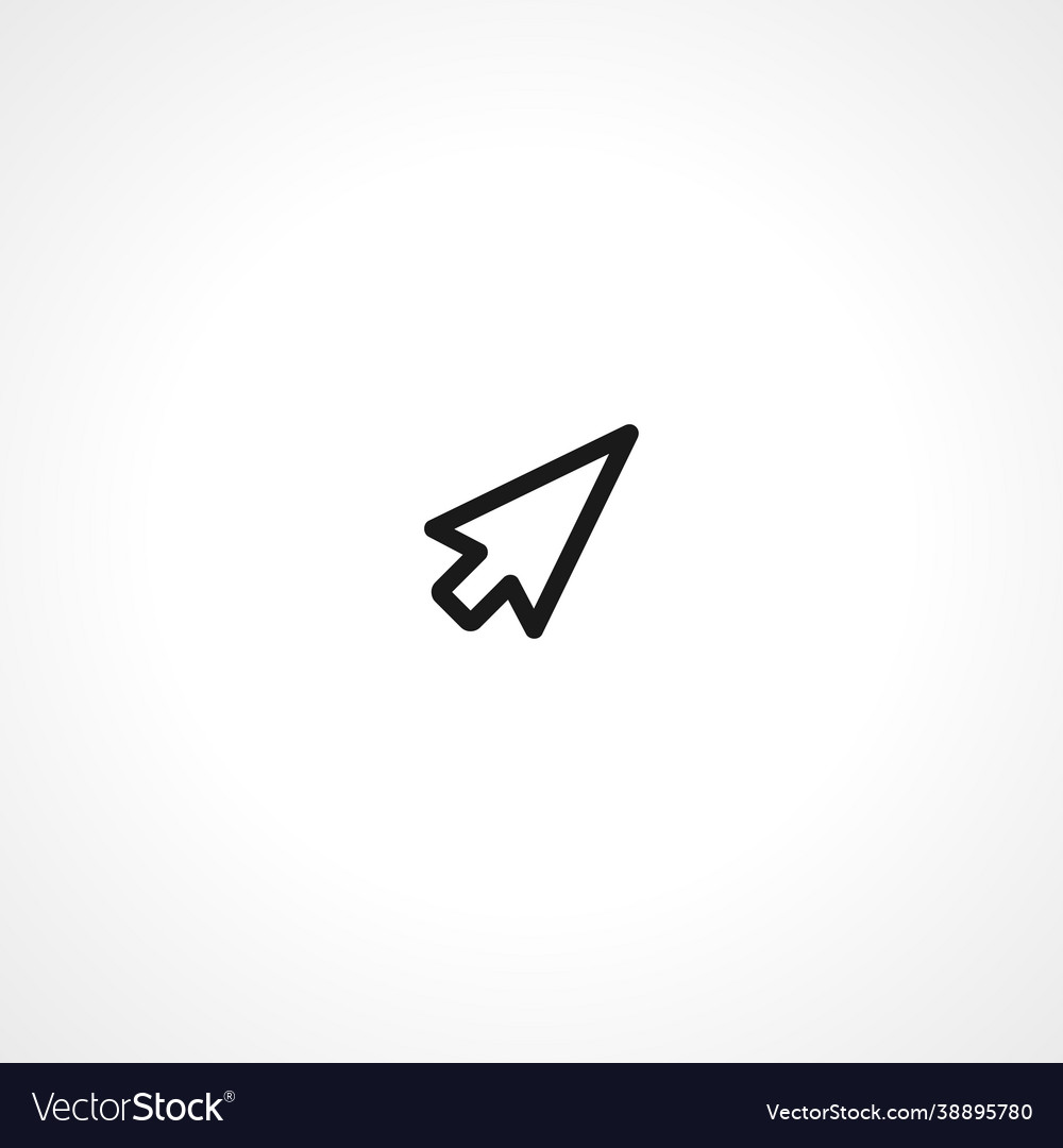 Cursor simple isolated web icon vector image Cursor simple isolated web icon