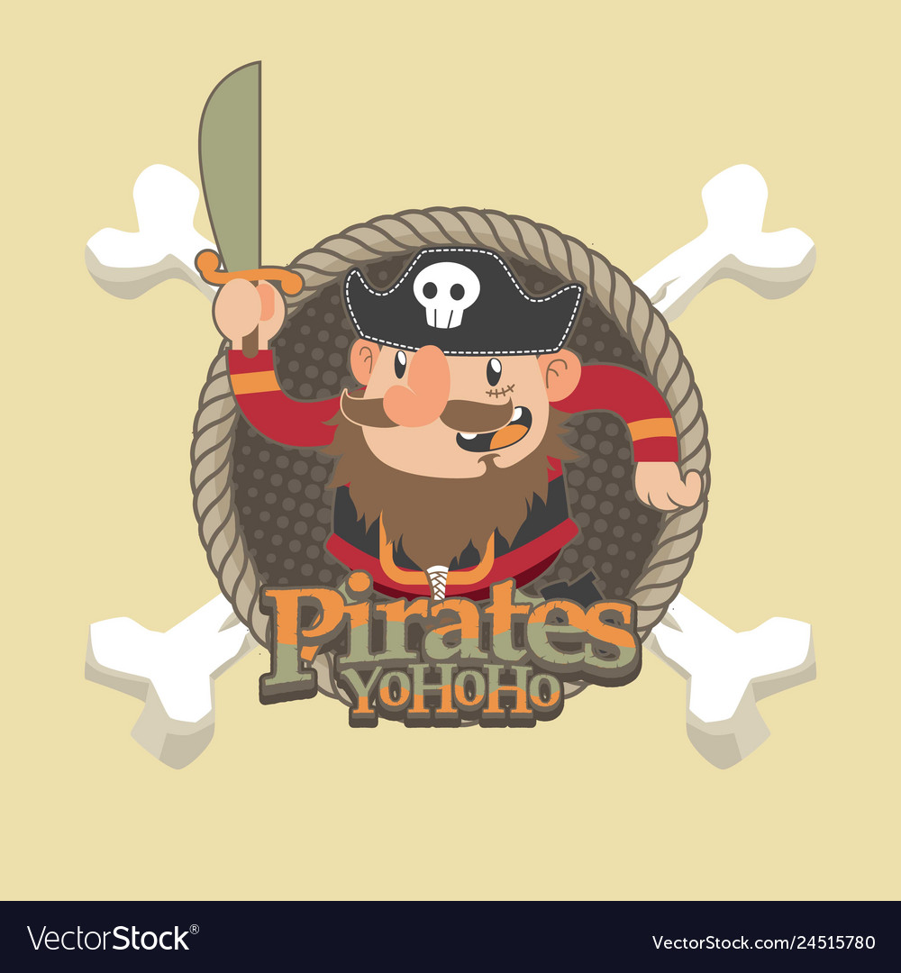 Cute pirates cartoon background