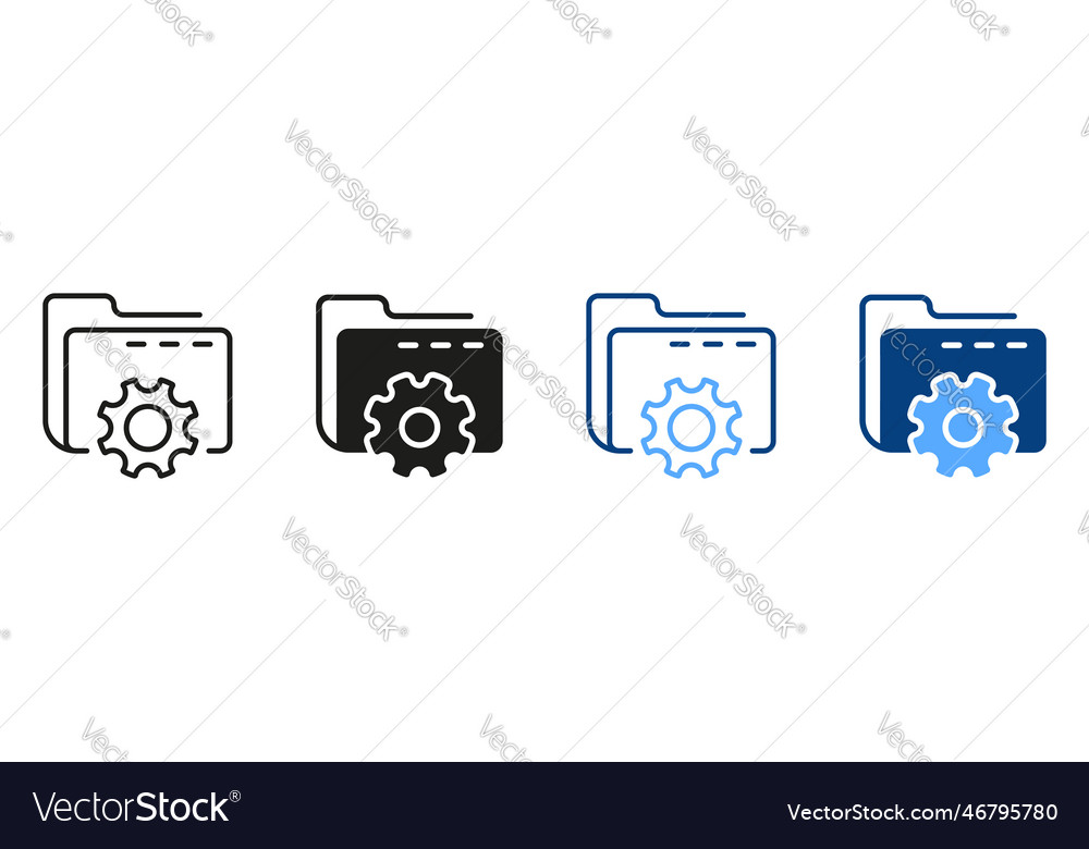 Data folder setting black and color symbol vector image Data folder setting black and color symbol