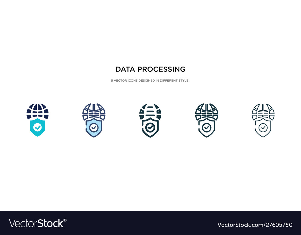 Datenverarbeitung Icon in verschiedenen Stil zwei vector image Datenverarbeitung Icon in verschiedenen Stil zwei