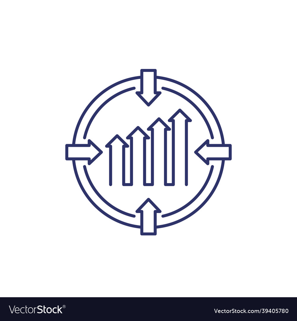 Focus on growth line icon Royalty Free Vector Image