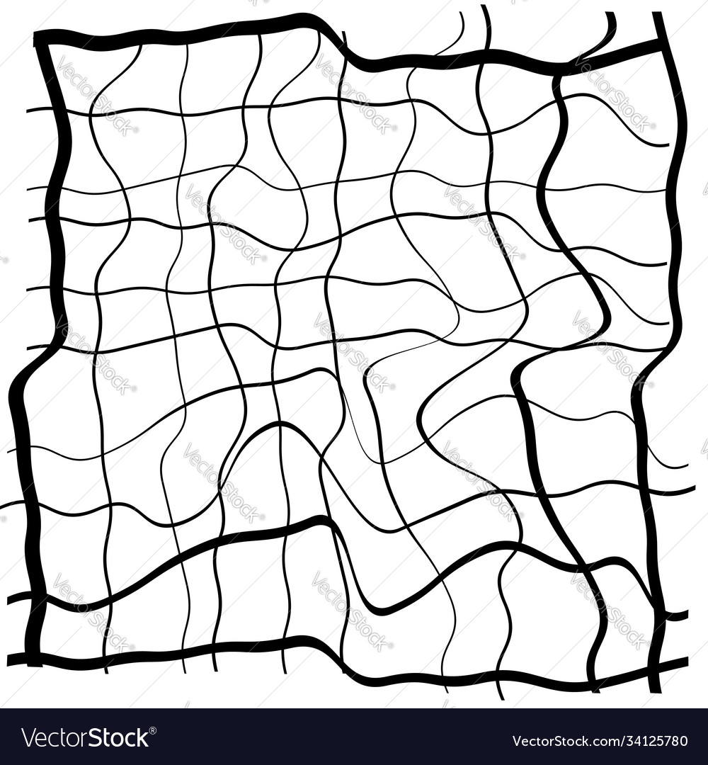 Grid and mesh with abstract distorted squiggle Vector Image Grid and mesh with abstract distorted squiggle
